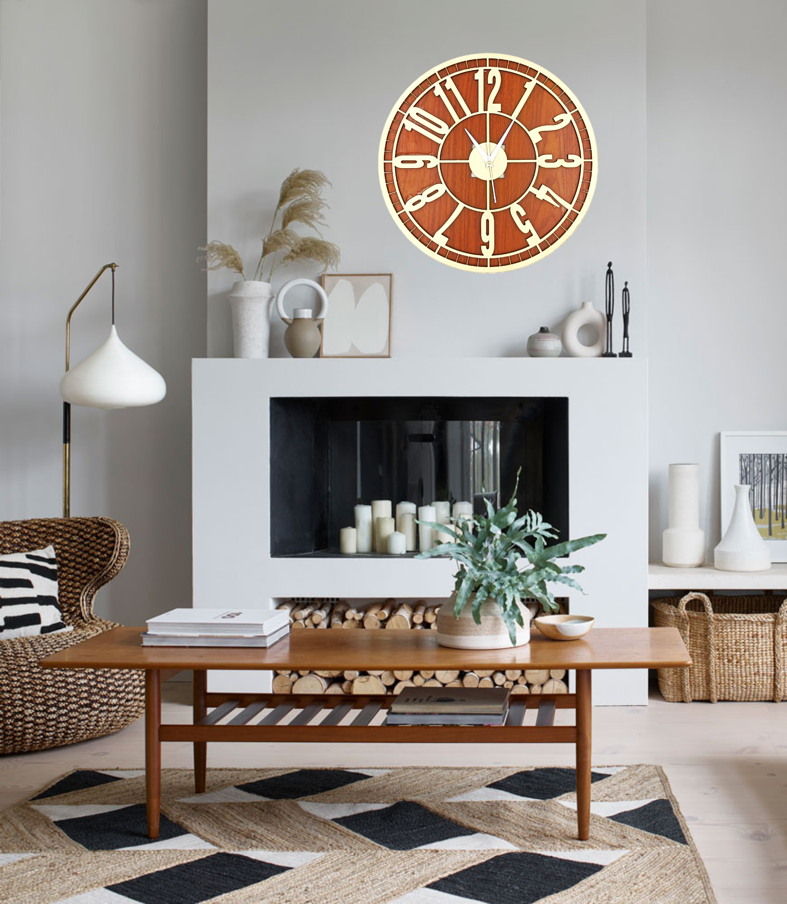 Wooden Silent Non-Ticking Wall Clock for Home Stylish Latest Designer Wall Clock for Home Living Room Bedroom Office Hall